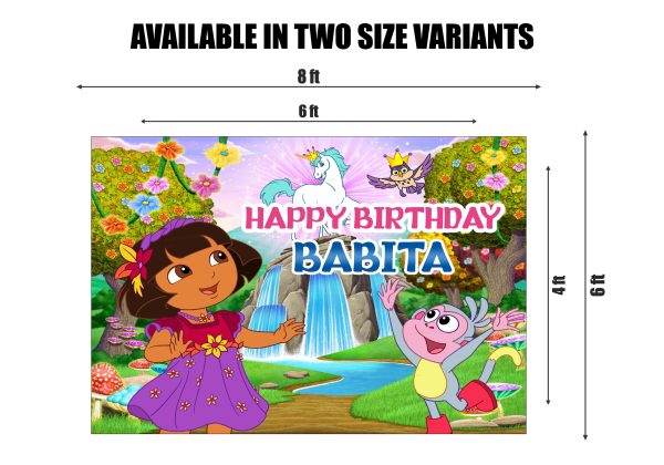 Dora Theme Personalized Backdrop Discount