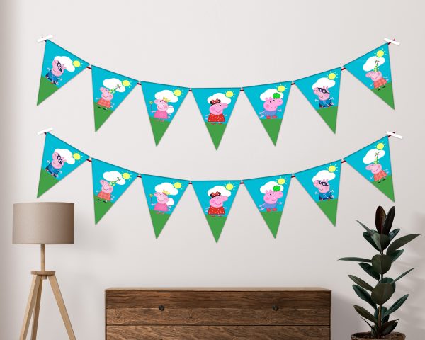 Peppa Pig Theme Flag Hanging For Discount