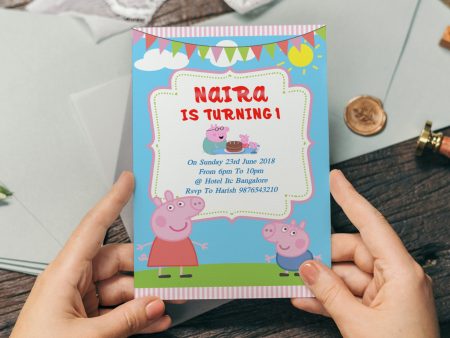 Peppa Pig Theme Personalized Invite For Cheap