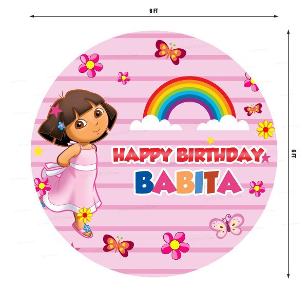 Dora Theme Rainbow Backdrop Fashion