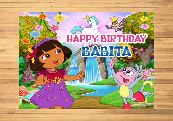 Dora Theme Personalized Backdrop Discount