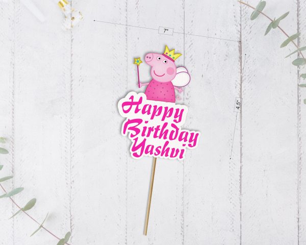 Peppa Pig Theme Personalized Cake Topper Online now