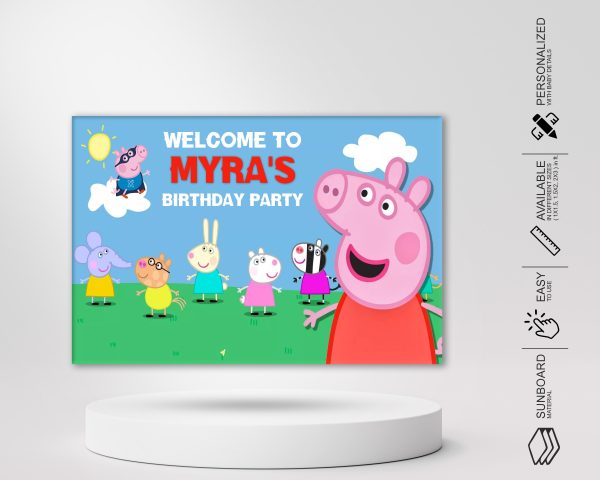 Peppa Pig Theme Personalized Welcome Board Sale