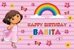 Dora Theme Rainbow Backdrop Fashion