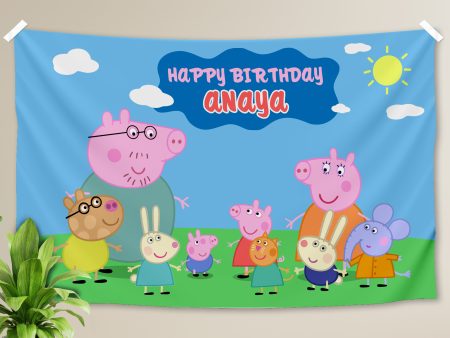 Peppa Pig Theme Personalized Backdrop Online