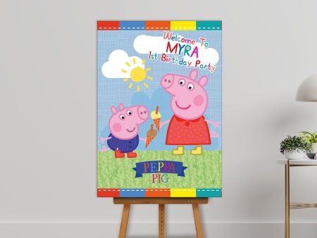 Peppa Pig Theme Customized Welcome Board For Cheap