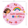 Dora Theme Rainbow Round Backdrop Online now