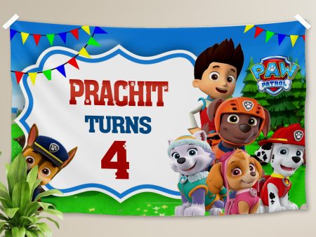 Paw Patrol Theme Personalized Backdrop For Discount