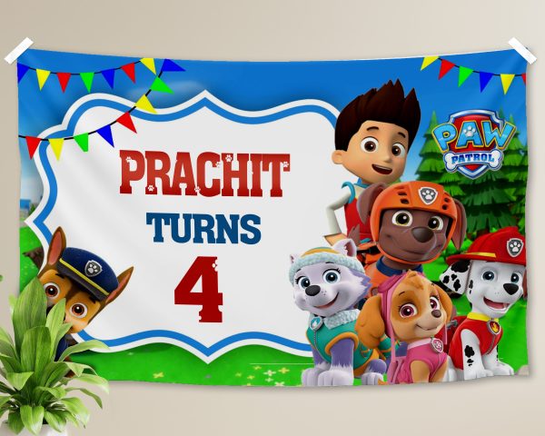 Paw Patrol Theme Personalized Backdrop For Discount