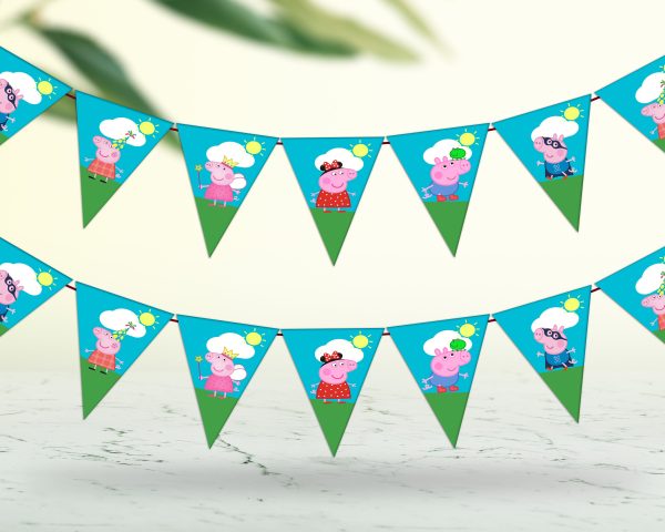 Peppa Pig Theme Flag Hanging For Discount