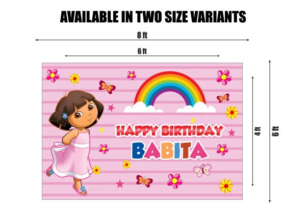 Dora Theme Rainbow Backdrop Fashion