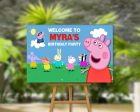 Peppa Pig Theme Personalized Welcome Board Sale