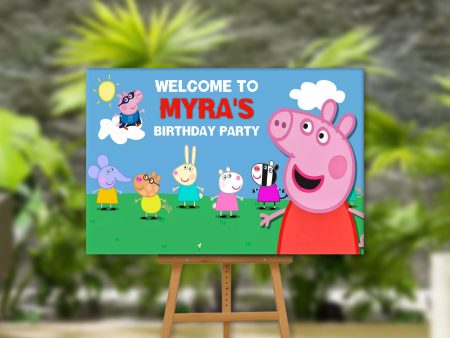 Peppa Pig Theme Personalized Welcome Board Sale