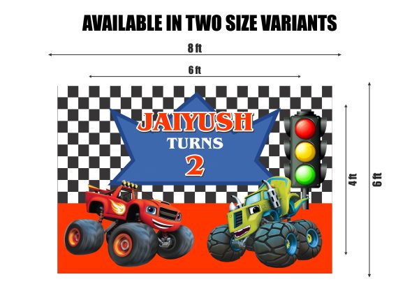 Blaze and the Monster Machines Theme Personalized Backdrop Supply