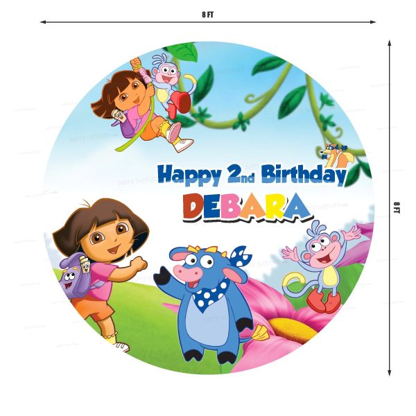 Dora the Explorer Customized Round Backdrop For Cheap