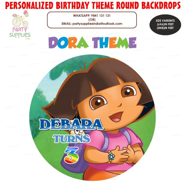 Dora Theme  Round Backdrop on Sale