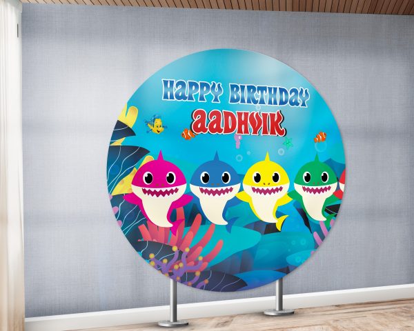 Shark Personalized Round Backdrop For Discount