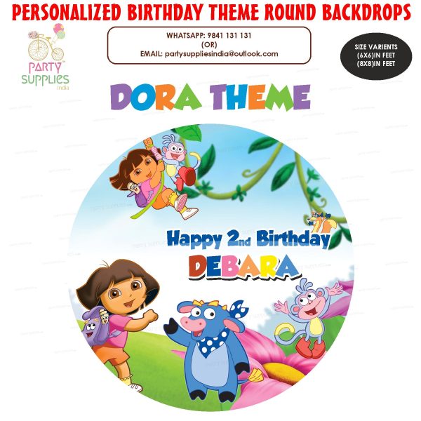 Dora the Explorer Customized Round Backdrop For Cheap