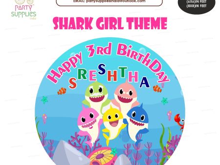 Shark Girl Round Backdrop Hot on Sale