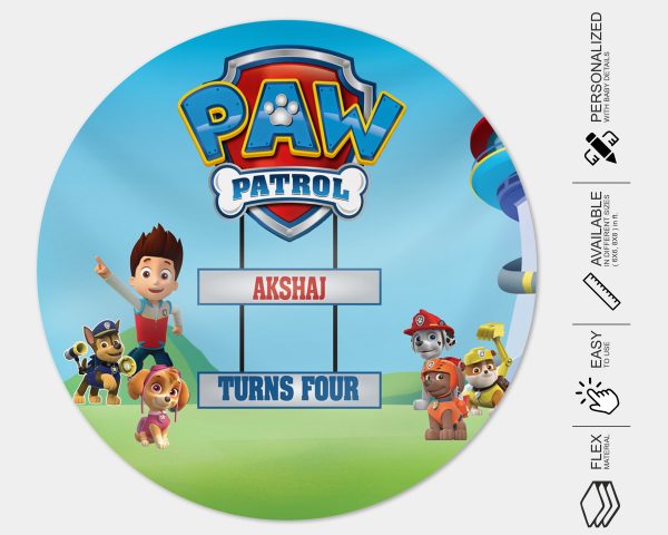 Paw Patrol Customized Round Backdrop Discount