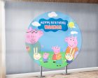 Peppa Pig Personalized Round Backdrop Discount