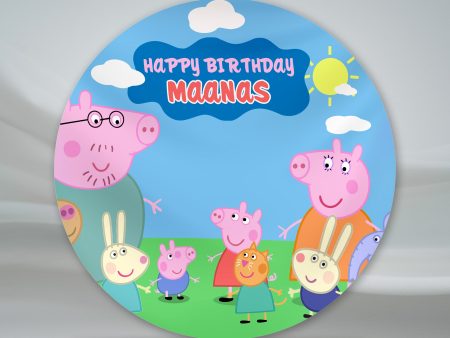 Peppa Pig Personalized Round Backdrop Discount