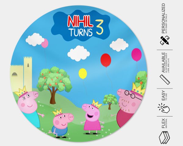 Peppa Pig Customized Round Backdrop Online now