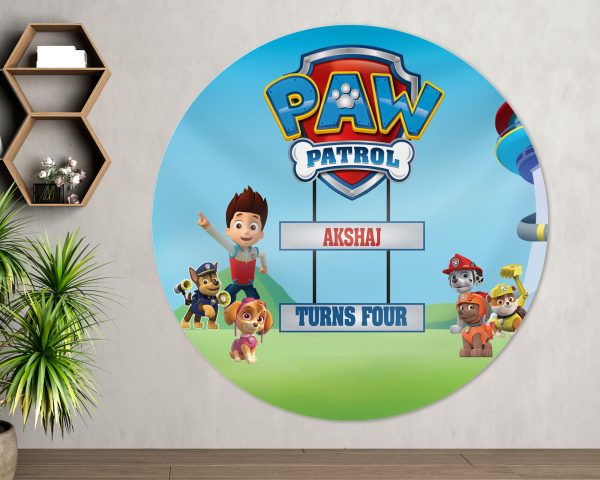 Paw Patrol Customized Round Backdrop Discount