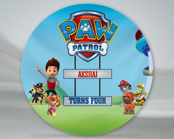 Paw Patrol Customized Round Backdrop Discount