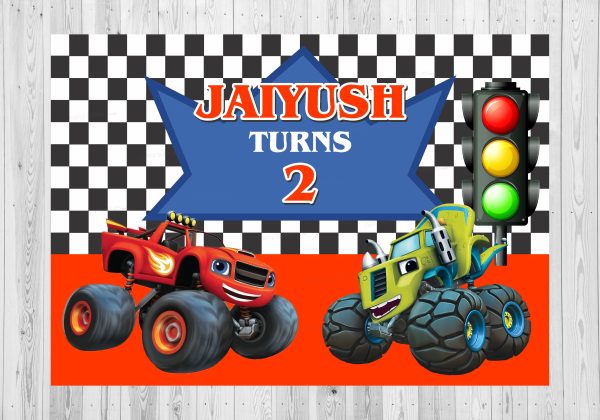 Blaze and the Monster Machines Theme Personalized Backdrop Supply