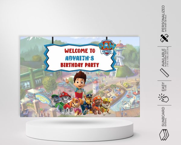 Paw Patrol Theme Customized Welcome Board Online Sale