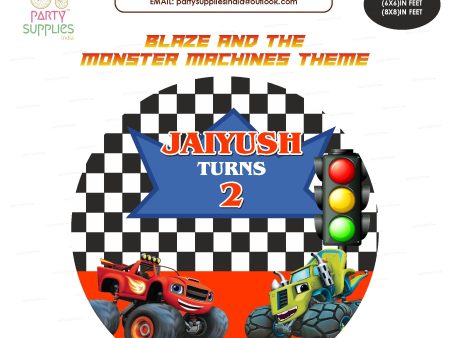 Blaze and the Monster Machines Personalized Round Backdrop Fashion