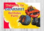 Blaze and the Monster Machines Theme Customized Welcome Board Hot on Sale